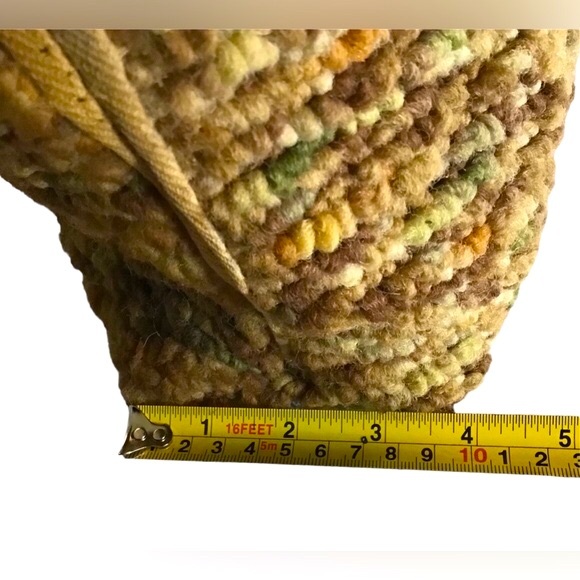 VTG 60-70s Carpet Bag Large Retro Tote Purse with / Leather Handles Rare - Picture 10 of 12